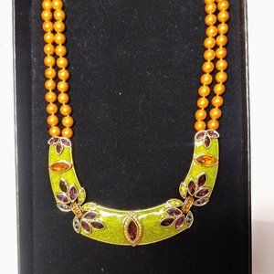 HEIDI DAUS Crystal & Faux Pearls Necklace w/ Box~ Looks New..